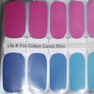3 For 15 - LILY & FOX - COTTON CANDY BLISS - Pink Blue Ombre Nail Stickers Wraps